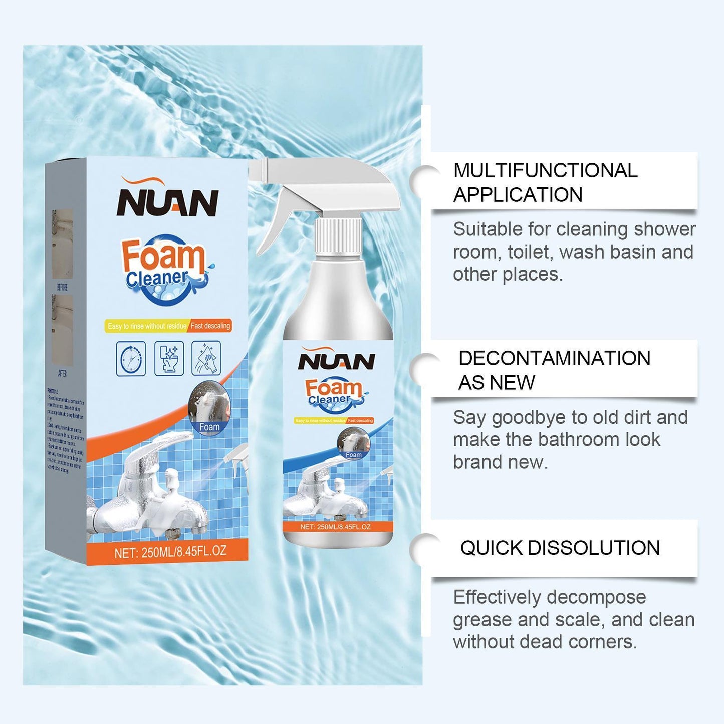 Bathroom Foam Cleaner – Perfect for Tubs, Showers, and All Surface Types!