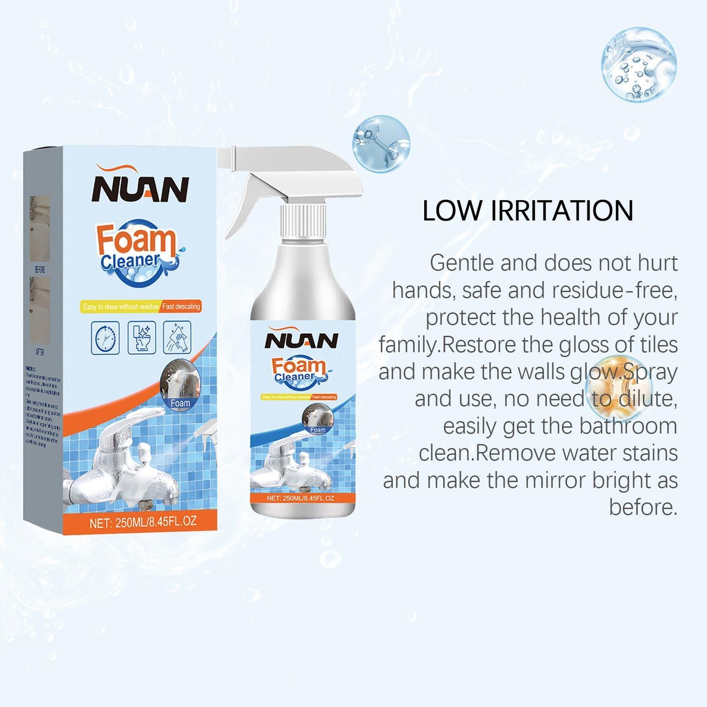 Bathroom Foam Cleaner – Perfect for Tubs, Showers, and All Surface Types!