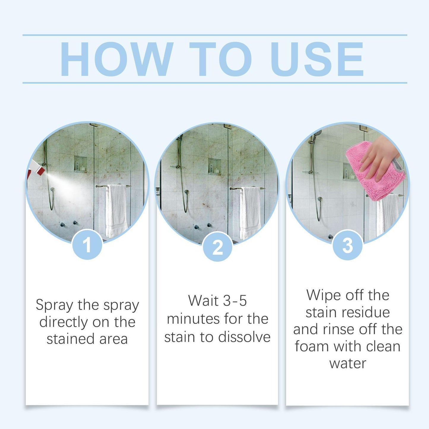 Bathroom Foam Cleaner – Perfect for Tubs, Showers, and All Surface Types!