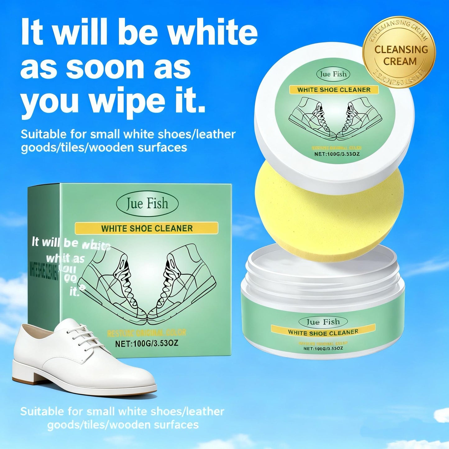 Ultimate Leather & Sneaker Cleaner – Jue Fish White Shoe Cleaning Paste!-zz（30% OFF Sitewide!）