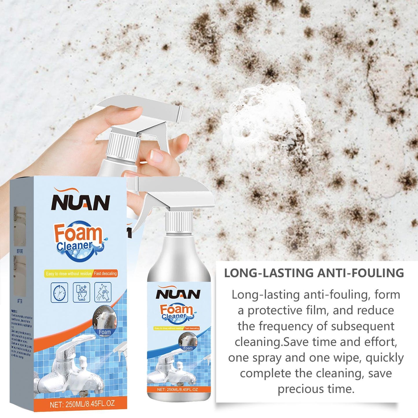 Bathroom Foam Cleaner – Perfect for Tubs, Showers, and All Surface Types!